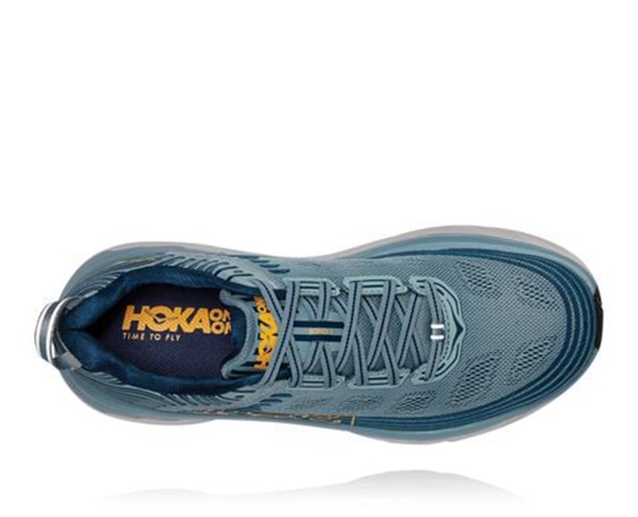 Running Shoes Mens - Hoka One One Bondi 6 - Blue - VLABWTF-32